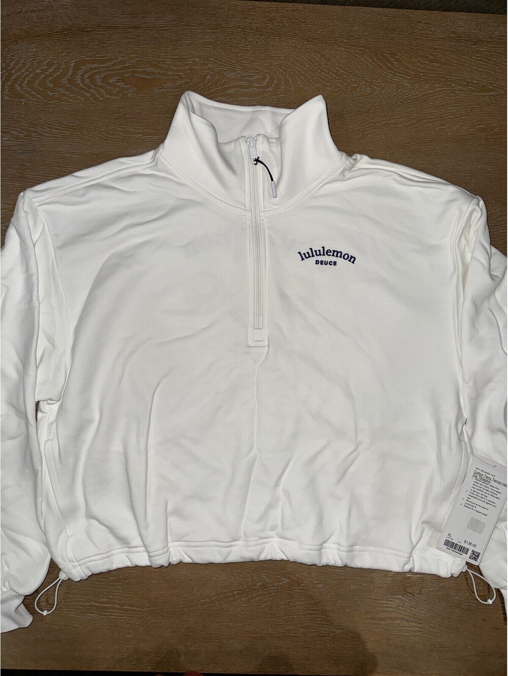 lululemon athletica White Half-Zip Cropped Pullover